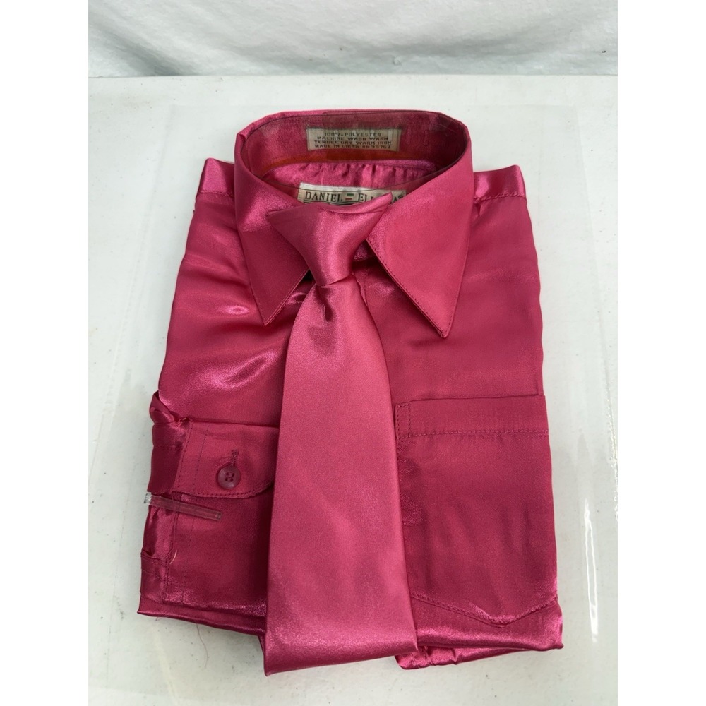 Daniel Ellissa Boy's Fuchsia Bright Pink Dress Shirt Set, Size 4 New W/O Tags